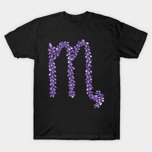 Hand Drawn Lavender Scorpio Zodiac Sign in Watercolor and Ink T-Shirt